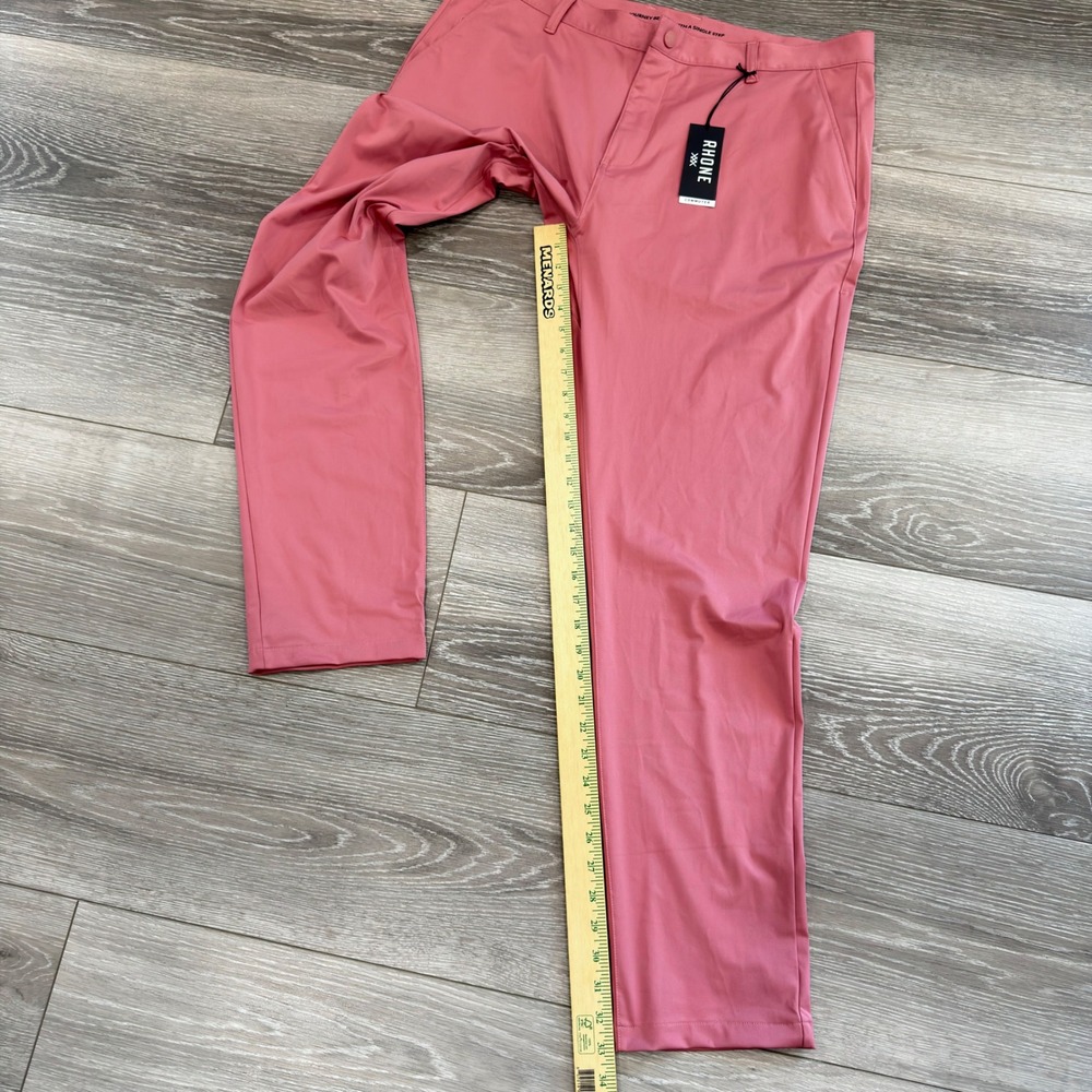 Rhone Commuter Pants Mens 38 Pink Slim Straight Performance Trousers 100036 SU23 - Picture 8 of 13